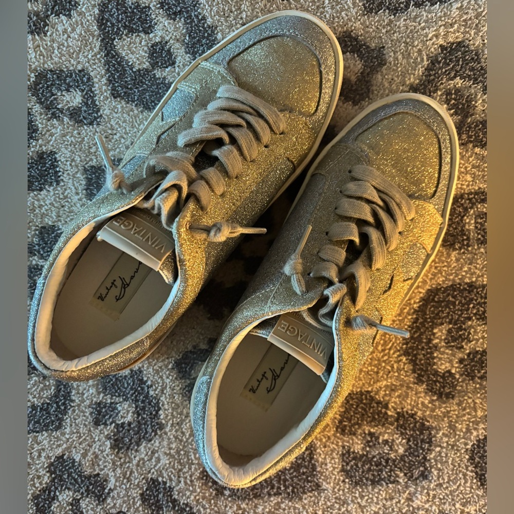 Vintage Havana Gold and Silver Glitter Sneakers
